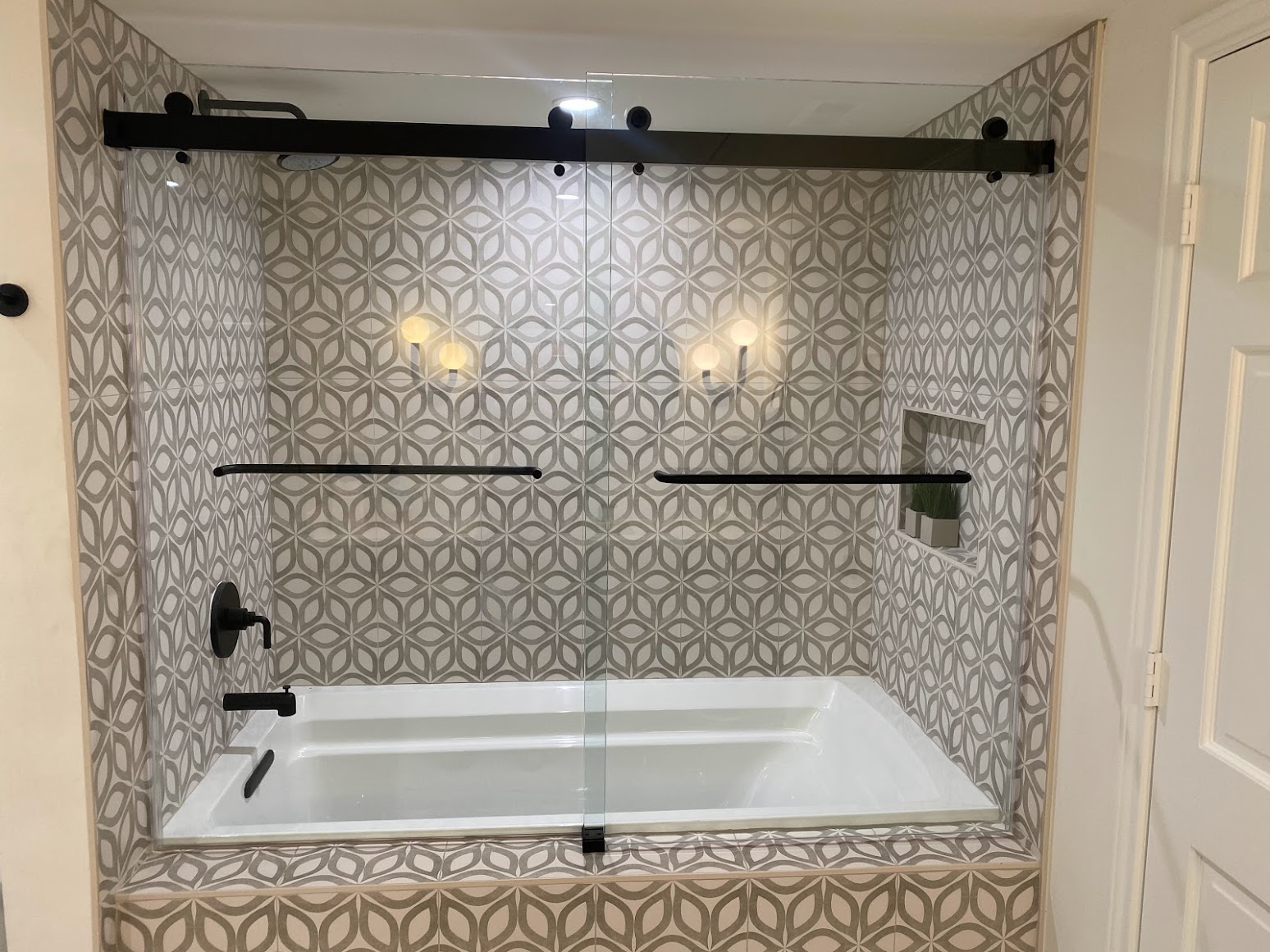 Glass Tub Enclosure with Sliding Door